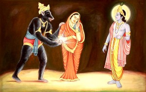 Jambavan-Shyamantaka-Gem-to-Krishna