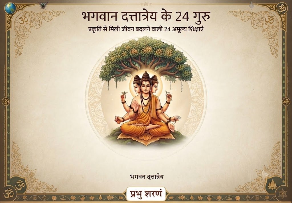 भगवान दत्तात्रेय के 24 गुरु: प्रकृति से मिली जीवन बदलने वाली 24 अमूल्य शिक्षाएँ