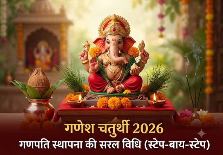 गणेश चतुर्थी 2026ः गणपति स्थापना, पूजन की विधि (स्टेप-बाय-स्टेप)