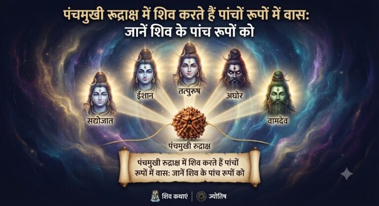 पंचमुखी रुद्राक्ष में शिव करते हैं पांचों रूपों में वासः जानें शिव के पांच रूपों को
