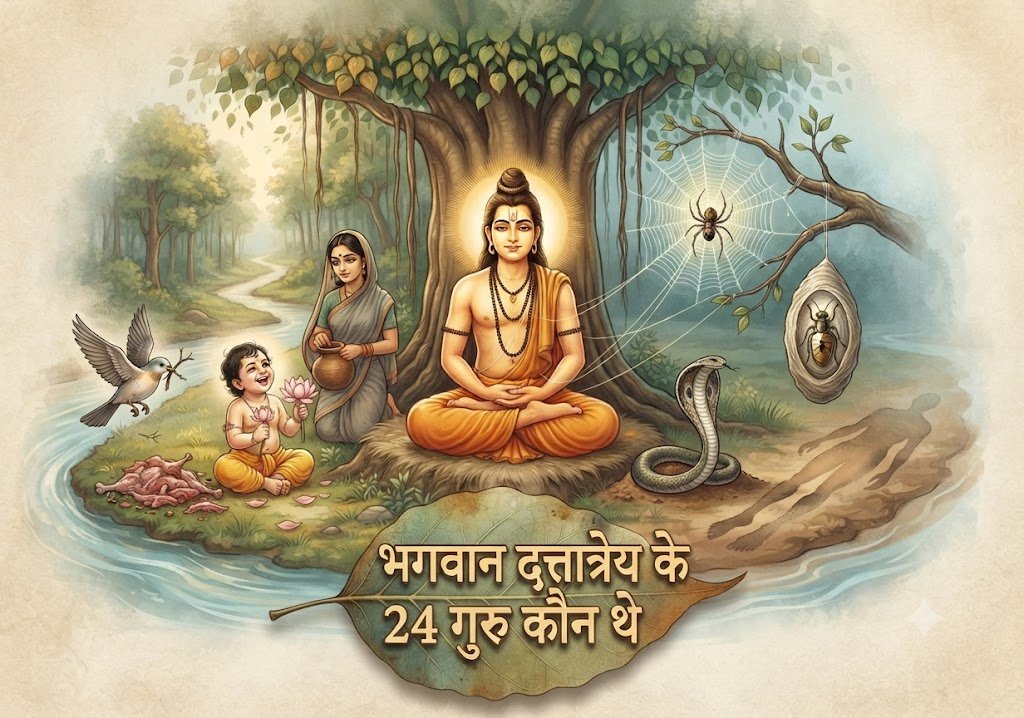 भगवान दत्तात्रेय के 24 गुरुओं की कथा अंतिम भागः कुरर, बालक, कुमारी कन्या, सर्प, मकड़ी, भृंगी और देह