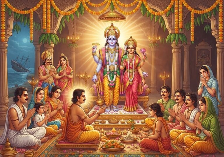श्री सत्यनारायण व्रत कथा और पूजा – संपूर्ण विधि, सामग्री, नियम और महात्म्य
