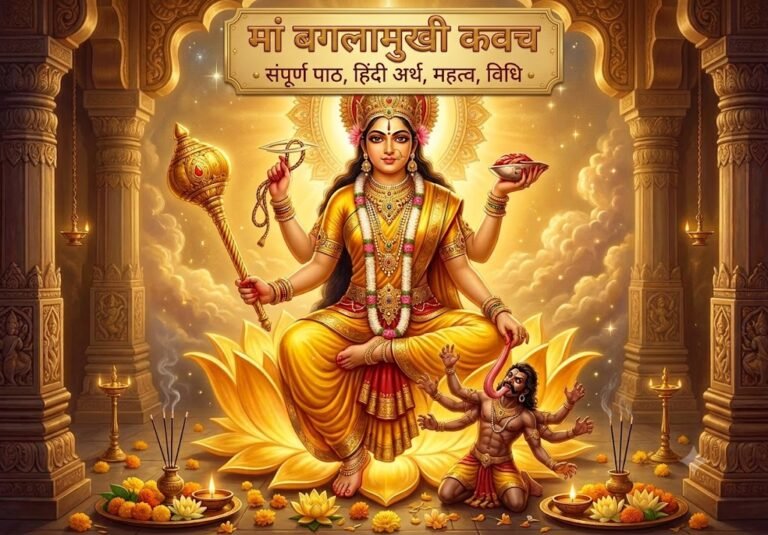 माँ बगलामुखी कवच — सम्पूर्ण पाठ, हिंदी अनुवाद, अर्थ, महत्व और पाठ विधि