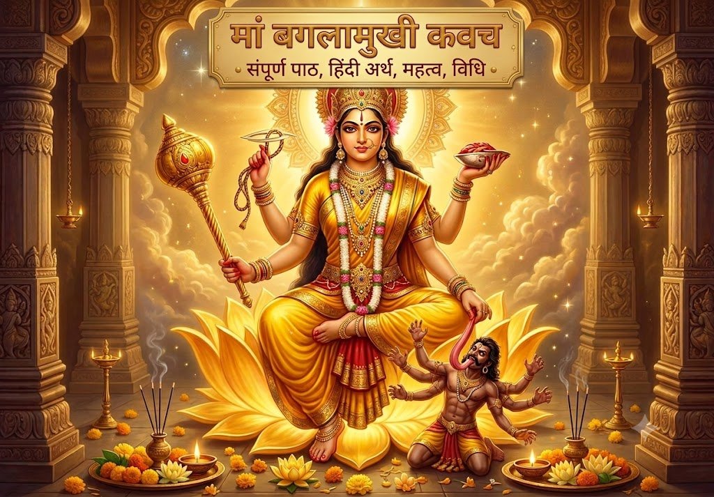 माँ बगलामुखी कवच — सम्पूर्ण पाठ, हिंदी अनुवाद, अर्थ, महत्व और पाठ विधि