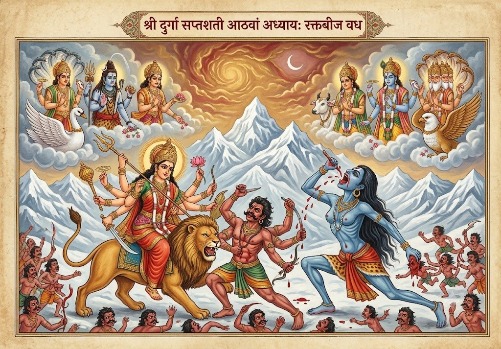 श्री दुर्गा सप्तशती आठवां अध्याय: रक्तबीज वध